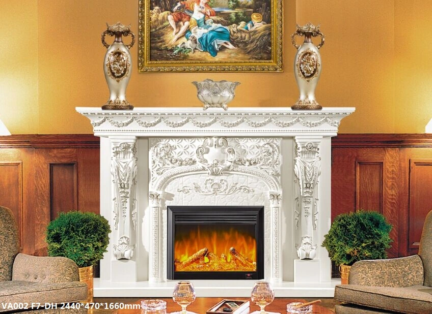 Traditional Style Marble Fireplace Surround Mantel