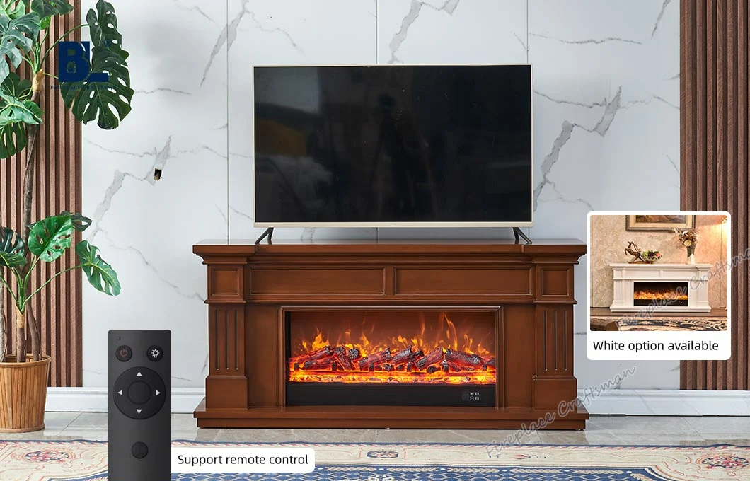 Home Appliance Living Room Furniture TV Stand Portable 3D Flame Electric Heater Fireplace with Insert for Sale