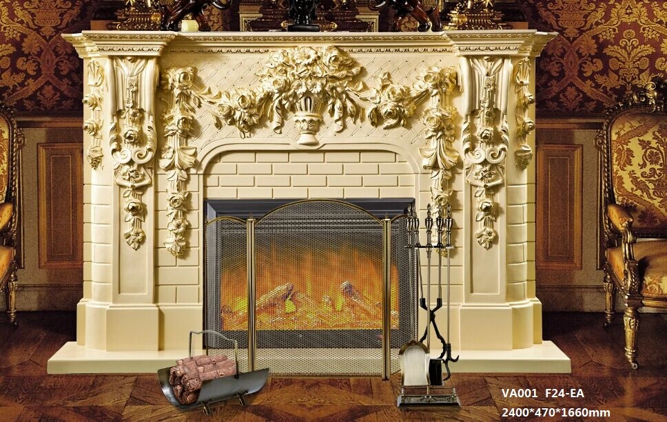 Traditional Style Marble Fireplace Surround Mantel